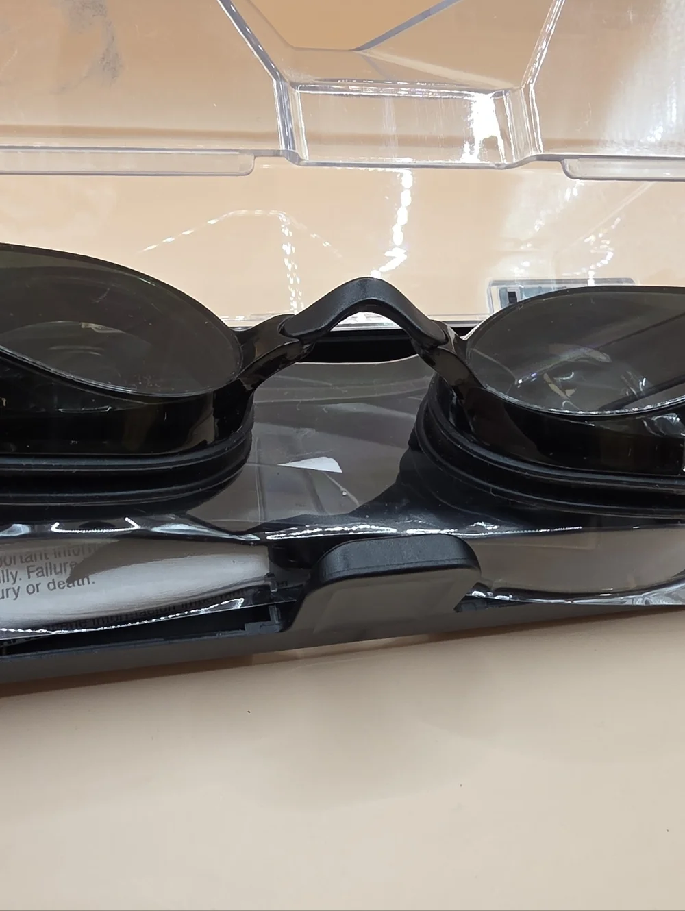 Open Box- TYR Stealth Racing Adult Fit Swim Goggles Black
